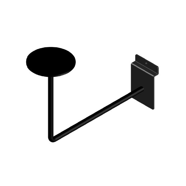 Hatteholder til rillepanel. Sort