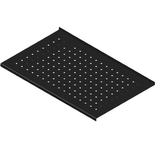 Metalhylde 60cm til rillepanel. Sort