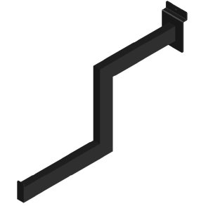 Trappehng 35cm til rillepanel. Sort