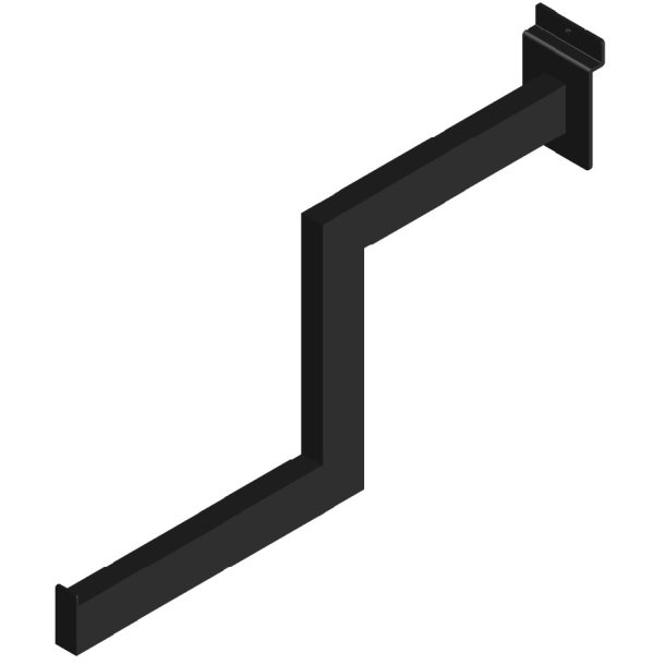 Trappehng 35cm til rillepanel. Sort