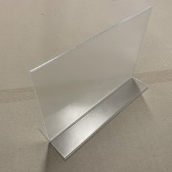 Lige T-skilt i klar akryl, A4 vandret