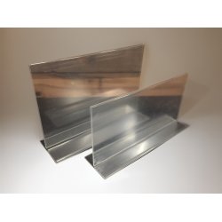 Lige T-skilt i klar akryl, A4 vandret